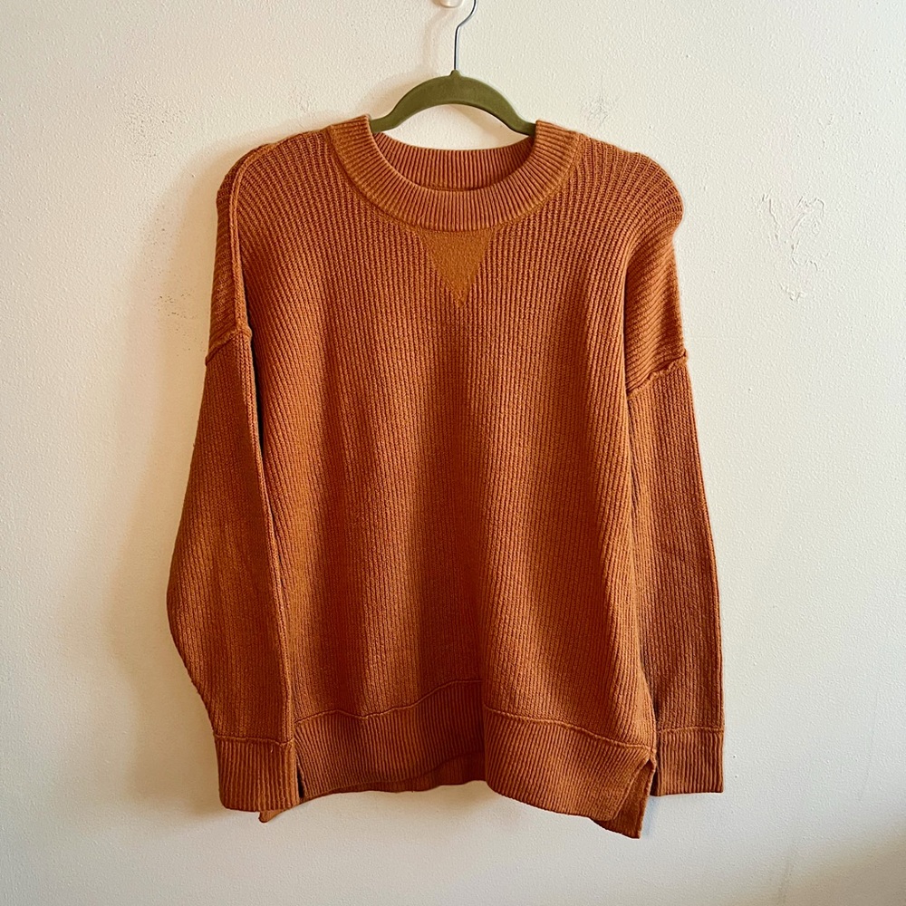 aerie cozy up ribbed oversized pullover sweater